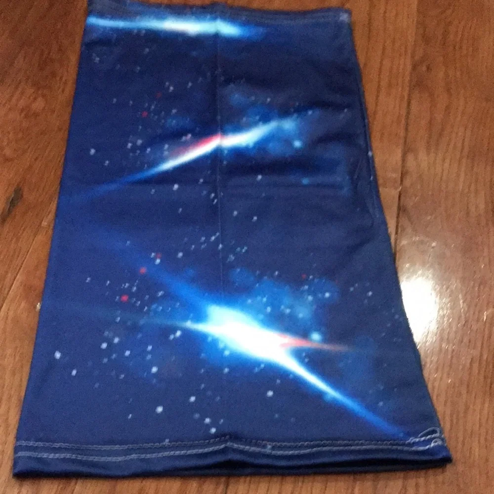 6/$20 New blue Celestial neck gaiter - long